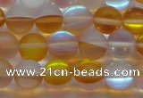 CMS1538 15.5 inches 10mm round matte synthetic moonstone beads