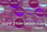 CMS1548 15.5 inches 10mm round matte synthetic moonstone beads