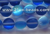 CMS1589 15.5 inches 12mm round matte synthetic moonstone beads
