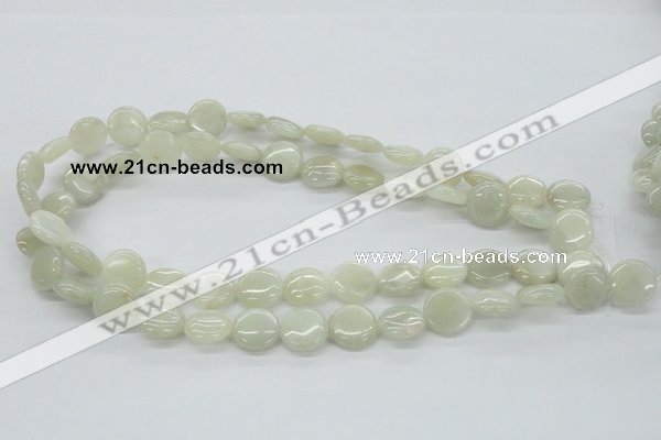 CMS210 15.5 inches 14mm flat round moonstone gemstone beads wholesale