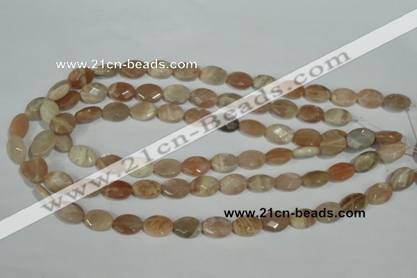CMS545 15.5 inches 10*14mm faceted oval moonstone beads wholesale