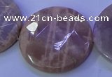 CMS595 15.5 inches 35mm faceted coin moonstone gemstone beads