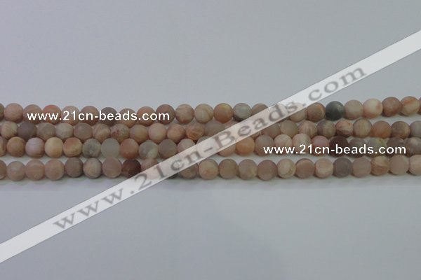 CMS602 15.5 inches 8mm round matte natural moonstone beads