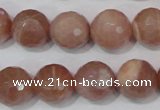 CMS767 15.5 inches 14mm faceted round natural moonstone beads