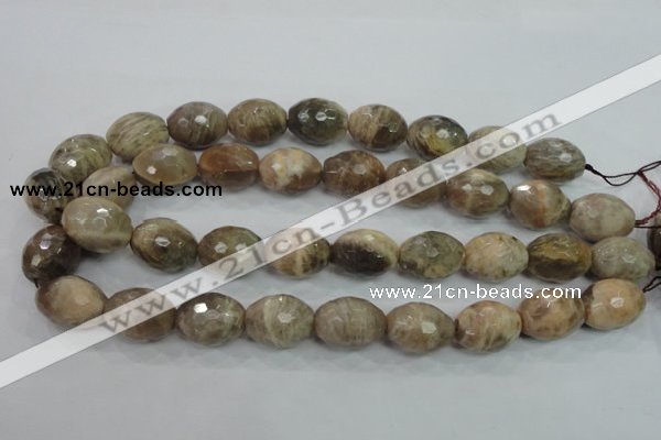 CMS94 15.5 inches 15*20mm faceted rice moonstone gemstone beads