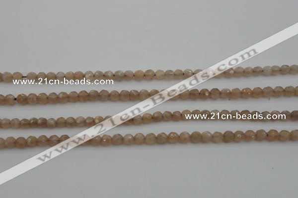 CMS940 15.5 inches 4mm faceted round A grade moonstone gemstone beads