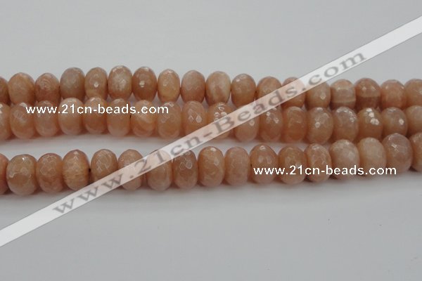 CMS952 15.5 inches 8*12mm faceted rondelle A grade moonstone beads