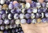 CNA1091 15.5 inches 14mm faceted round dogtooth amethyst beads