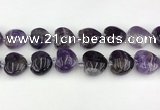 CNA1191 15.5 inches 20*20mm heart amethyst beads wholesale