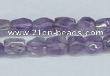 CNA126 15.5 inches 8*11mm nugget natural amethyst beads wholesale