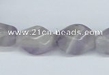 CNA132 15.5 inches 12*20mm twisted rice natural amethyst beads