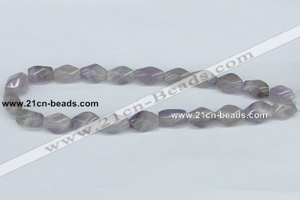 CNA132 15.5 inches 12*20mm twisted rice natural amethyst beads