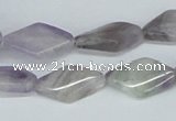 CNA134 15.5 inches 10*20mm twisted hexagon natural amethyst beads