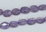 CNA157 15.5 inches 8*10mm faceted oval natural amethyst beads