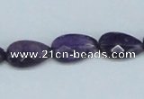 CNA161 15.5 inches 10*16mm faceted teardrop natural amethyst beads