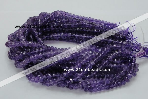 CNA62 15.5 inches 6*9mm faceted rondelle grade A natural amethyst beads