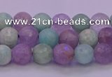 CNA681 15.5 inches 6mm faceted round lavender amethyst & amazonite beads
