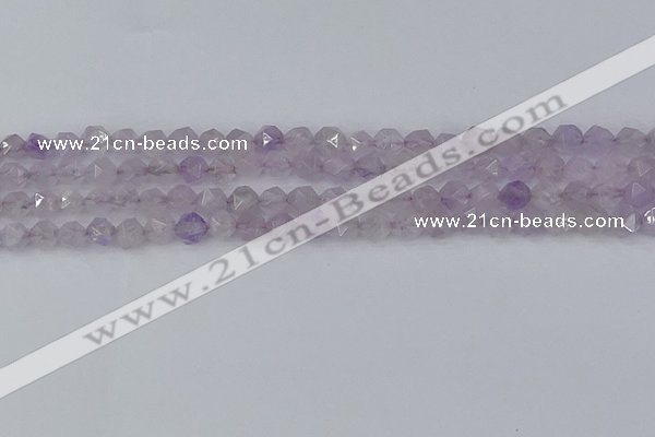 CNA761 15.5 inches 6mm faceted nuggets light lavender amethyst beads