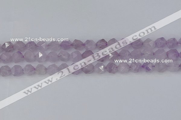 CNA763 15.5 inches 10mm faceted nuggets light lavender amethyst beads