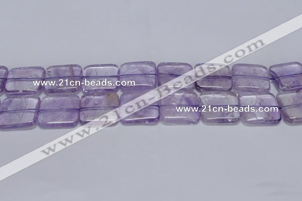 CNA846 15.5 inches 25mm square natural light amethyst beads