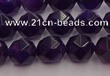 CNA938 15.5 inches 10mm faceted nuggets amethyst gemstone beads