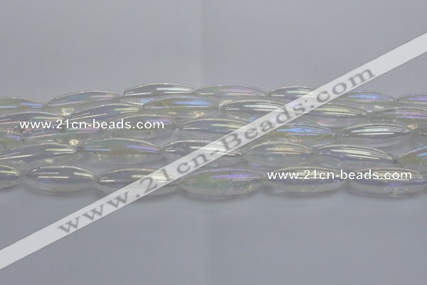 CNC213 15.5 inches 10*30mm rice AB-color white crystal beads