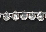 CNC30 8*12mm briolette grade AB natural white crystal beads wholesale