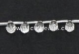 CNC32 6*9mm faceted teardrop grade AB natural white crystal beads