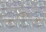 CNC574 15.5 inches 14mm round plated natural white crystal beads