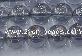CNC597 15.5 inches 12mm round plated natural white crystal beads