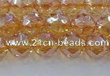 CNC652 15.5 inches 8mm faceted round plated natural white crystal beads