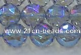 CNC661 15.5 inches 14mm faceted round plated natural white crystal beads