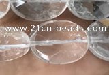 CNC764 15.5 inches 12*16mm faceted oval white crystal beads
