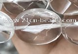 CNC766 15.5 inches 15*20mm faceted oval white crystal beads