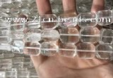 CNC808 15.5 inches 15*20mm octagonal white crystal beads