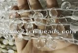 CNC844 Top drilled 10*14mm faceted briolette white crystal beads