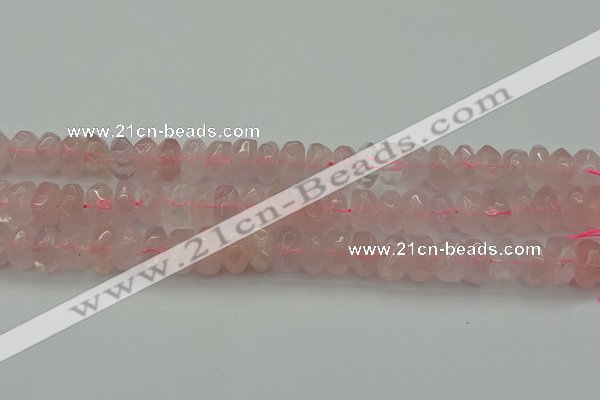CNG1177 15.5 inches 6*14mm - 8*14mm nuggets rose quartz beads