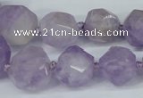 CNG1305 15.5 inches 8mm - 18mm faceted nuggets lavender amethyst beads