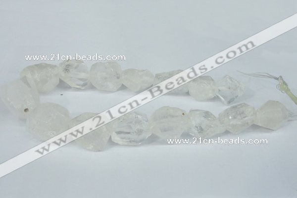CNG1308 15*20mm – 25*30mm faceted nuggets white crystal beads