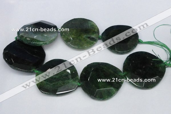 CNG1348 15.5 inches 52*55mm faceted freeform agate beads