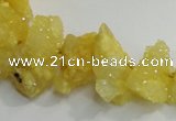 CNG1544 15.5 inches 6*8mm - 15*20mm nuggets plated druzy quartz beads