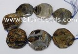 CNG1603 15.5 inches 50*52mm faceted freeform agate beads