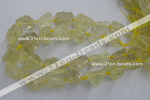 CNG1823 15.5 inches 20*25mm - 25*30mm nuggets lemon quartz beads