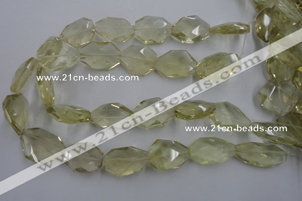 CNG1828 15.5 inches 20*25mm - 22*30mm faceted freeform lemon quartz beads
