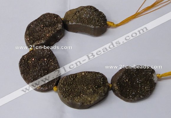 CNG2172 7.5 inches 25*35mm - 35*40mm freeform druzy agate beads