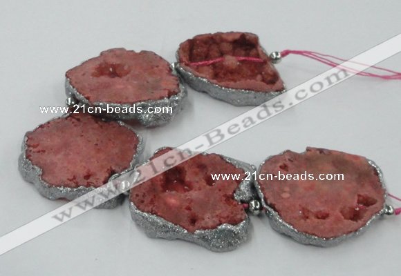 CNG2329 7.5 inches 35*40mm - 45*50mm freeform druzy agate beads