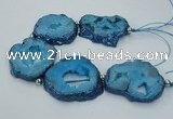 CNG2359 7.5 inches 40*50mm - 55*60mm freeform druzy agate beads