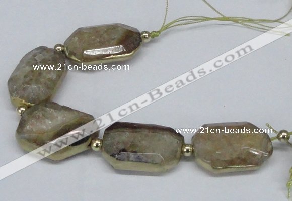 CNG2449 7.5 inches 20*25mm - 25*35mm faceted freeform agate beads