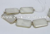 CNG2460 7.5 inches 30*50mm - 32*55mm faceted rectangle agate beads