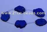 CNG2760 15.5 inches 28*35mm - 40*45mm freeform plated druzy agate beads